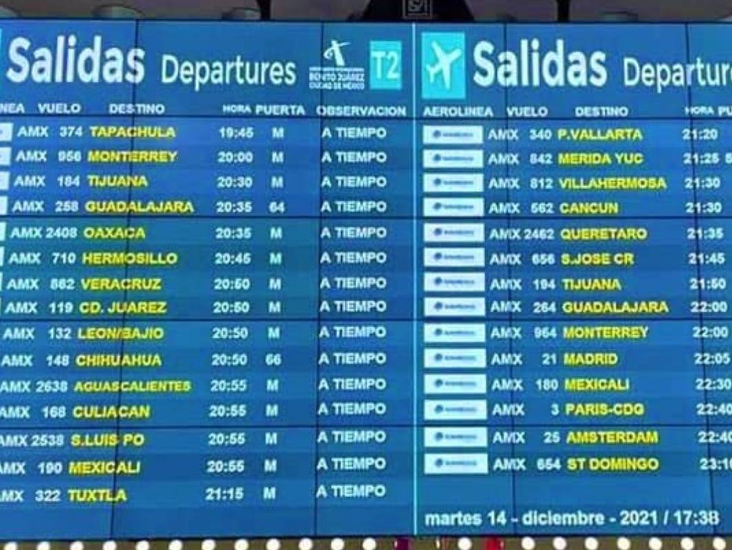 ¡Aguas!, en aeropuerto de CDMX muestran en pantallas horarios oficiales