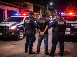 Detienen a hombre en La Paz; vestía playera de la Policía Ministerial y portaba cargador sin municiones